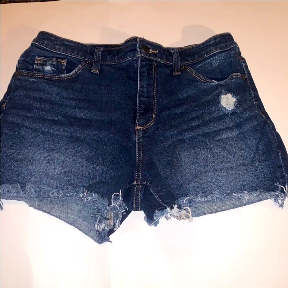 Universal Thread Distressed High Rise Shortie Sz 4/27R Denim Jean Shorts Womens